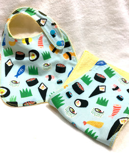 Sushi Bib + Burp Cloth | Gift Set